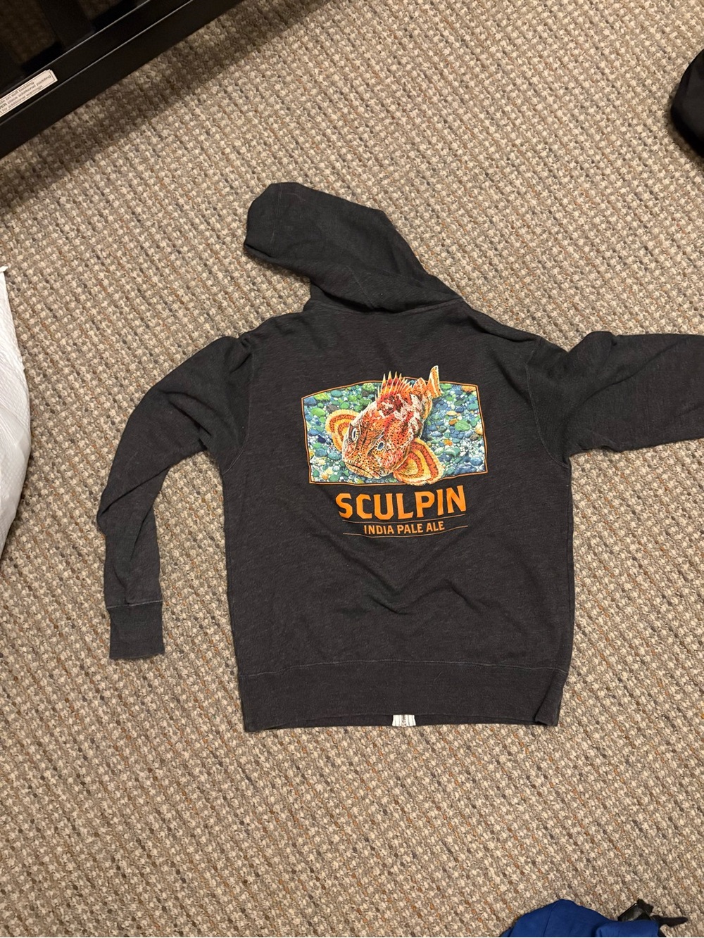Sculpin India Pale Ale Graphic Hoodie - Charcoal with Orange Logo